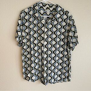 Mens Earthbound Button Up Design Shirt Large